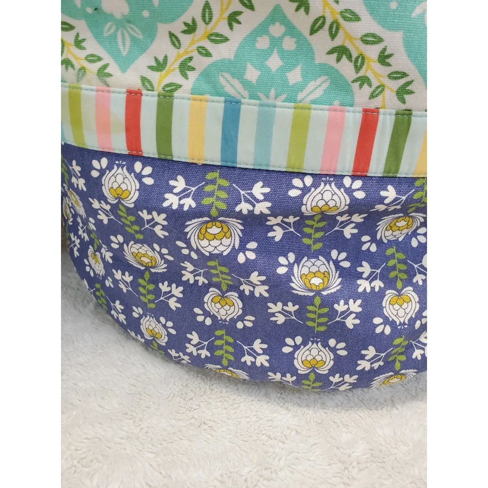 Matilda Jane Mint Green Blue FLoral Daydream Fabric Storage Tote Toy Box Set 2